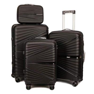 China Luggage 2023 new design pp multicarry purple black wheels suitcase luggage sets custom travel 4 big 4 bags for sale