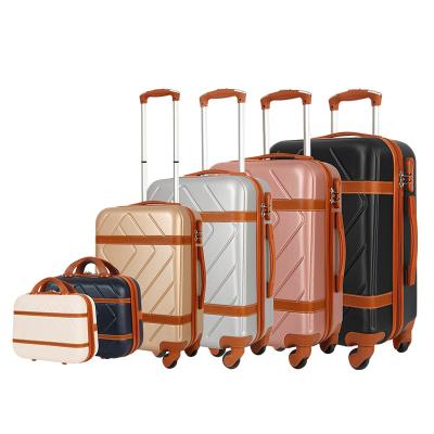 China Wholesale luggage 6 pieces printed ABS maletas valiz travel trolley luggage bags suitcase set for sale