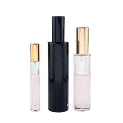 China Personal Care Cylinder 15ml 50ml 100ml Empty High Quality Clear Glass Perfume Bottle With Pump Sprayer for sale