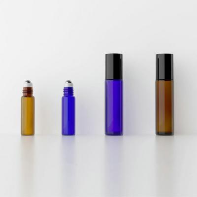 China Personal Care 5ml 10ml Amber Glass Roll On Bottle Glass Bottle For Essential Oil for sale