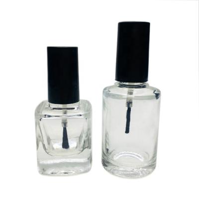 China High Quality Personal Care 10ml 15ml Nail Polish Clear Glass Oil Bottle With Brush for sale