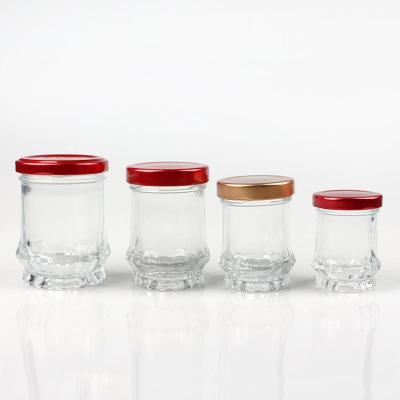 China Popular Bird's Nest Glass High Quality Design Lotus Food Jar 50ml 75ml 100ml 150ml Glass Jar for sale