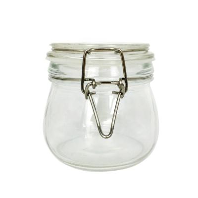 China Wholesale Clear Glass FOOD 500ml Jars Storage Container With Clip Locking Lid for sale