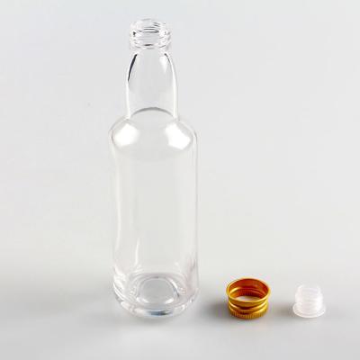 China 100ml Empty Clear Glass Beverage Whiskey Bottle Tequila Bottle With Screw Cap for sale