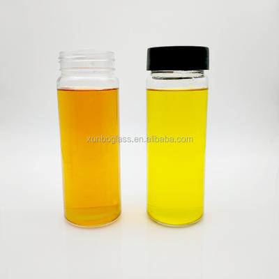 China Custom Beverage 16oz 500ml Wide Mouth Glass Juice Milk Bottle With Plastic Cap for sale