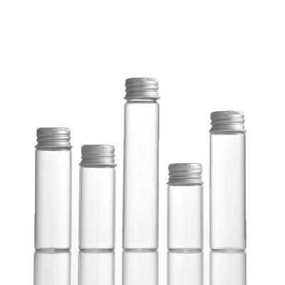 China Factory Price Chemical Empty Glass Tubes Packaging Glass Bottle With Silver Lid for sale