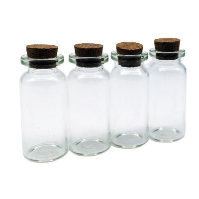 China Popular Decorative Mini Gift 50ml Round Glass Tube Bottle With Cork Lid for sale