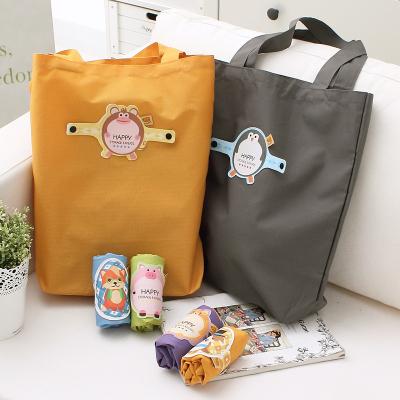 China 100% eco-friendly creative cartoon shoulder bag foldable portable shopping bag logos for sale