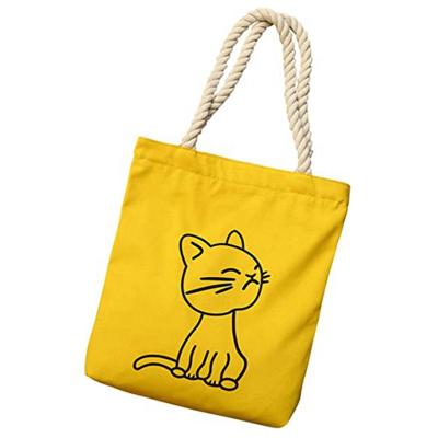 China Cute Women Tote Bags Heopono Work Canvas Travel Picnic Bag Women Men Girl School Bag Soft Handbag High Quality Customer Material for sale