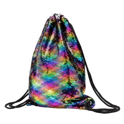 China Sequin Heopono Fashion Style Bling Bling Strap String Bag Customize Sequin Personalized Promotional Drawstring Bag for sale