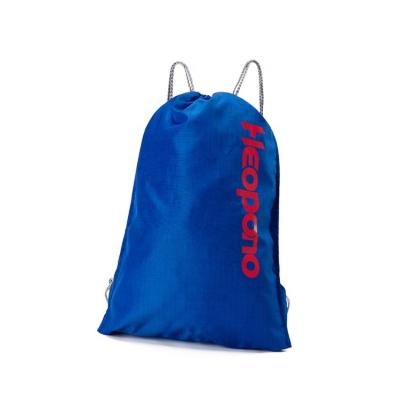 China Custom Made Thick Waterproof Durable Ripstop Travel Drawstring Bag Heavy Duty Polyester Brand Nice String Bag Waterproof Design for sale