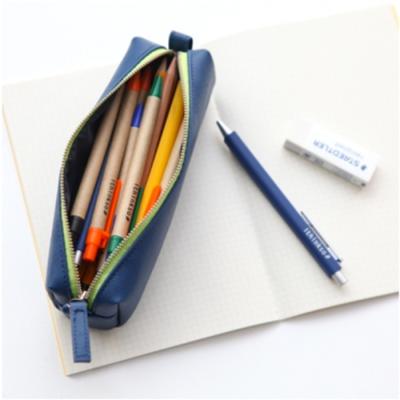 China Leather Pencil Case Good Quality Five Star Zippered Leather Pencil Case for sale