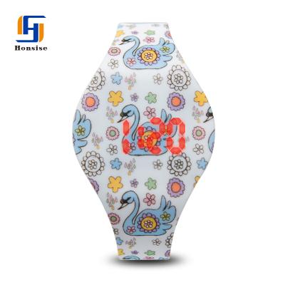 China Custom Day/Date Band Analog Logo Digital Wrist Watch Led Watch Silicone Watches With Led Light for sale