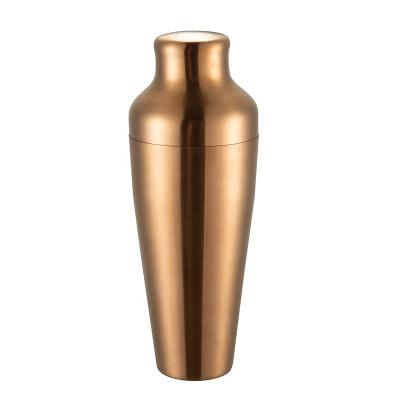 China Viable Custom Cocktail Recipes 600ml Copper Gold 2pcs-Stainless Steel Cocktail Shaker Bottle for sale