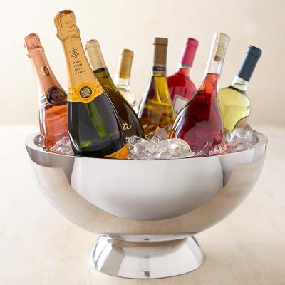 China Large Stainless Steel Wine Coolers 12L Sustainable Bar Custom Wine Wall Double Ice Bowl Beverage Tubs Ice Buckets for sale