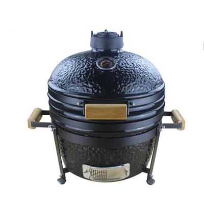 China Aliker 16 Inch KAMADO Easily Assembled Barbecue Charcoal Outside Grill Carbon Green Color BBQ Grill for sale