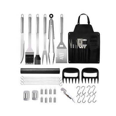 China Aliker 35PCS BBQ Grill Tool Kit Easily Cleaned Multifunctional Stainless BBQ Accessories with Meat Claw BBQ Mat Corkscrew for sale