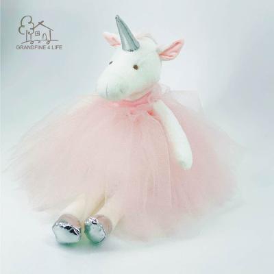 China Grandfine Deluxe Pink Ballerina Unicorn Soft Plush Animal Toys Stuffed Cartoon Children Doll Baby Toy Gift for sale