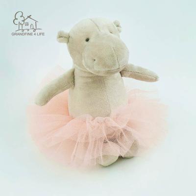 China Grandfine Ballerina Ballerina Stuffed Plush Luxury Hippo Plush Soft Toy Doll Stuffed Gift For Custom Kids Toys for sale