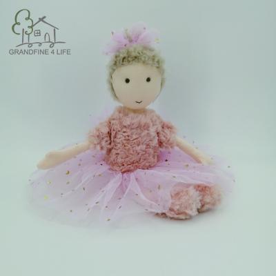 China Grandfine Pink Deluxe Ballerina Girls Gift Toy Soft Customized Stuffed Plush Rag Doll Toys for sale