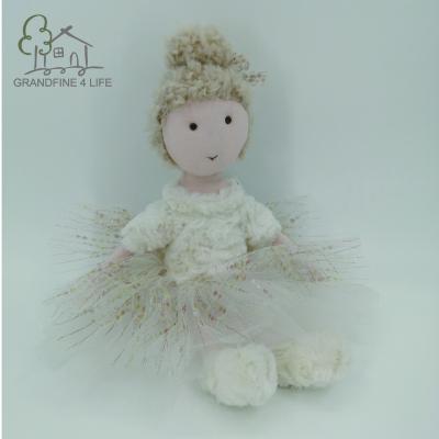 China Grandfine Ballerina Girl Dolly Sweet Plush Soft Toy Gift White Christmas Stuffed Cloth Dolls for sale