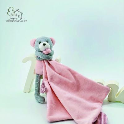 China Soft Plush Grandfine Pink Bear Toy Comforter Custom Bear Toy Bear Baby Comforter Plush for sale