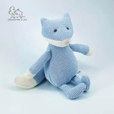 China Plush Grandfine Squirrel Deluxe Blue Cotton Knitt Stuffed Plush Toy Custom Squirrel Doll Soothing Kids for sale