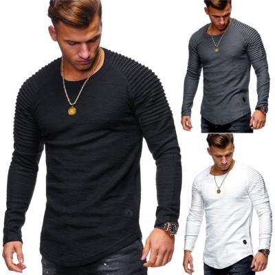 China Custom Fitness Gym Sports Anti-wrinkle Fashion Long Sleeve T-shirt Dry Fit Men's T-shirt for sale