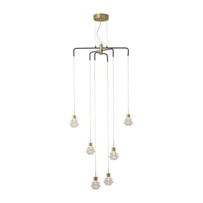 China Modern Gold Chandelier Home Outdoor Mounted Ceiling Gold Pendant Light Indoor Lighting Glass Lamp for sale