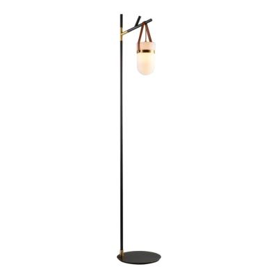 China Vintage Nordic Modern Luxury Adjustable Black Brass Glass Living Room Standing Floor Lamp for sale