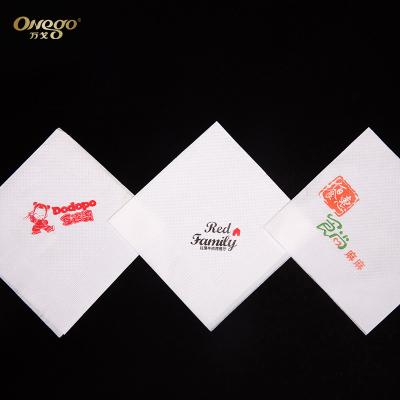 China Customized Logo Printed Napkin Paper Wholesale White For Hotel/Restaurant/Cafe/Bar for sale