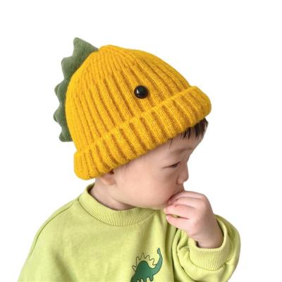 China Warm COMMON JOINT Beanie Knitted Hats For Kids Autumn And Winter Cute Dinosaur shape of boys and girls for sale