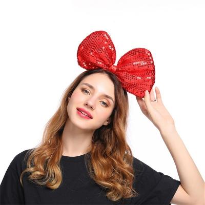 China Fashion Multifunctional High Quality Satin Sequin Hairband Soft Bowknot Headband For Women Girls for sale