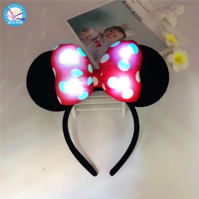 China Fashion Mickey Headband Black Mouse Ears Headband For Women Hair Bows Accessories Birthday Party Celebration for sale