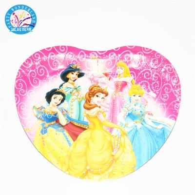 China Wholesale Party Decoration China Suppliers Beauty Princess Kids Birthday Party Decoration Heart Sharped Paper Plate for sale