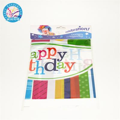 China Happy Birthday Disposable Cute Eco-friendly Cartoon Tablecloth For Kids for sale