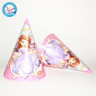 China Paper Hat Sofia Paper Princess Kids Birthday Party Supplies sofiya event party supplies hat sophia party decoration set hat for sale