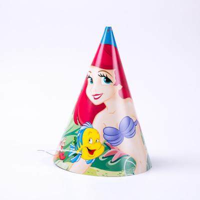 China Party Decoration Mermaid Themed Cartoon Headgear Hat Disposable Paper Birthday Party Kids Birthday Party Supplies Decoration Hat for sale