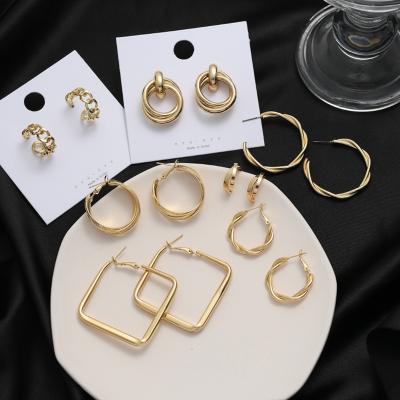 China 2022 Trendy Alloy Drop Earrings Trendy Gold Plated Wholesale Fashion Gifts Party Wedding High Quality Charm Earrings For Woman Gift for sale