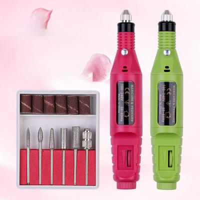 China 6 Bit Nail Art Beauty USB Manicure Machine Filler Pedicure Sanding Buffer Nail Folder Electric Nail Drill Machine for sale