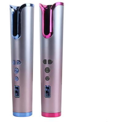 China PTC 2021 Popular Selling ABS Aluminum + LCD Display USB Aluminum Fast Passionate Rechargeable Wireless Automatic Hair Curler for sale