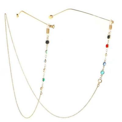 China European and American colorful metal fashion metal bead glass manual slip and anti drop chains glasses for sale