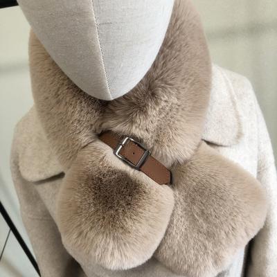 China Korean version short fur fox fur student plush fur cross buckle artificial leather wild female scarf short for sale