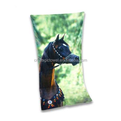 China Hot Sale Custom Made Pattern Amazon Soft Cotton Designer Wholesale Digital Active Printing Beach Towels Safe For Kids Supplier for sale