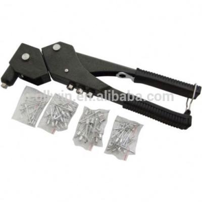 China Heavy Duty Swivel Head Hand Riveter 75 Rivets + 4 Nozzles Pop Rivet Gunmetal 2.4 for sale