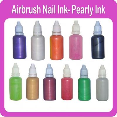 China Water Based Acrylic Temporary Airbrush Nail Pearlescent Ink 11Different Colors Available for sale