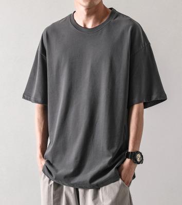 China The Other Heavyweight Custom High Quality Cotton Sleeve T-shirt Solid Color Oversized Short Oversized 100% Thick T Shirt For Men for sale