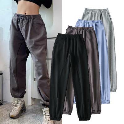 China Custom Women Anti-wrinkle Sportpant Waist Joggers Pants High With Pockets Casual Pants Loose Sweatpants Women Clothing for sale