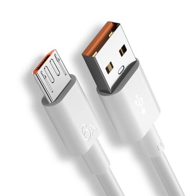 China 6a fast charging+date transmission customized 1m white micro usb cable android fast charging charger 6a micro usb cable for sale