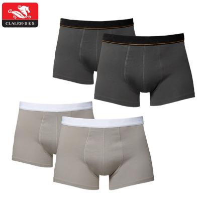 China Cotton Breathable Black Mens Basic Boxer Briefs Custom Comfortable Waistband Classic Boxershorts for sale